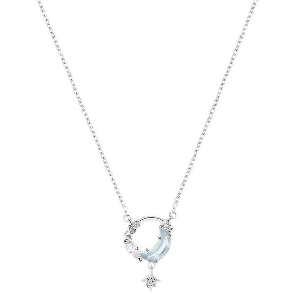 Halsband med Stjärna och Måne Silver