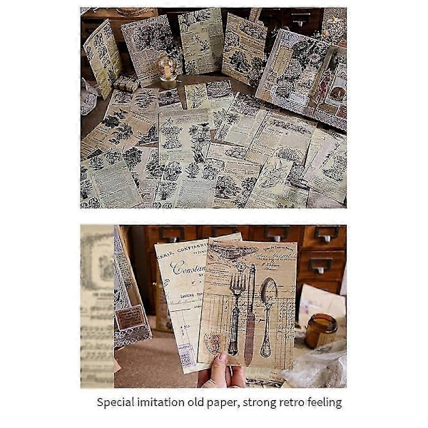 Retro Handbok Materialbok DIY Basmaterialpaket Retro Inspirationsserie Retro Handbok Dekorativt Bakgrundspapper, E