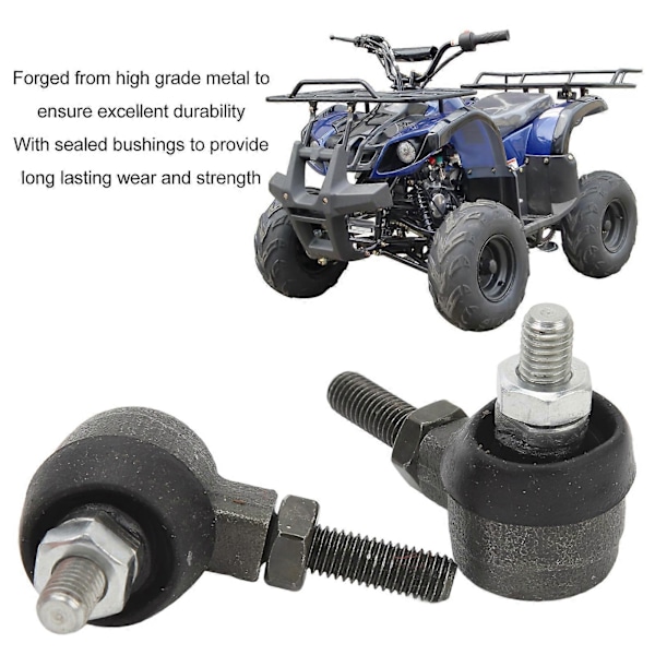 1 par Tie Rod End Kulledlager M8 gäng Högstyrka Tie Rod Kulledlager för 110GKG2 49FM5E GO KART ATV MOPED