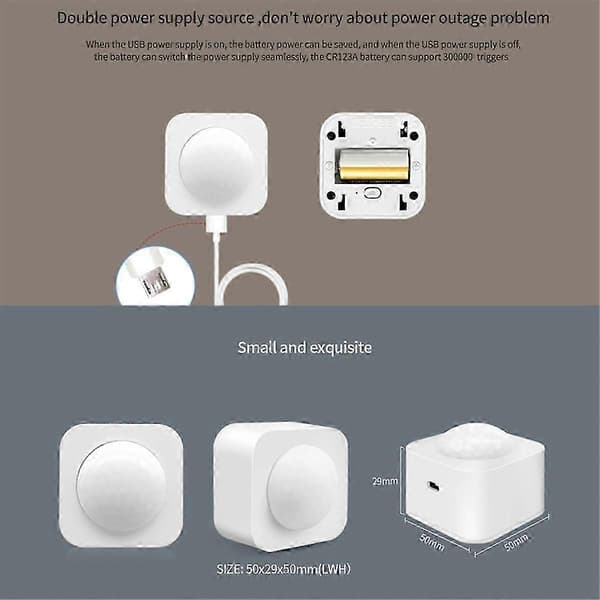 Zigbee 3.0 PIR Rörelsesensor, Infraröd Människokroppsdetektor, Smart Kontroll Via Zigbee Bridge för Alexa