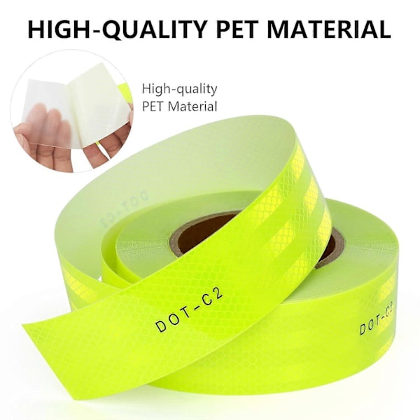 DOT-C2 Sikkerhedsreflekterende tape, udendørs sikkerhedsreflekterende advarselstape grøn sikkerhedsadvarselsreflektor Conspuicy (1 rulle * 2 tommer x 100 fod, DOT-C2-GR)