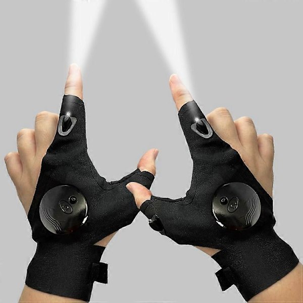 LED USB Lommelygte Handsker Gaver til Mænd Udendørs Fiskeri Handsker Far