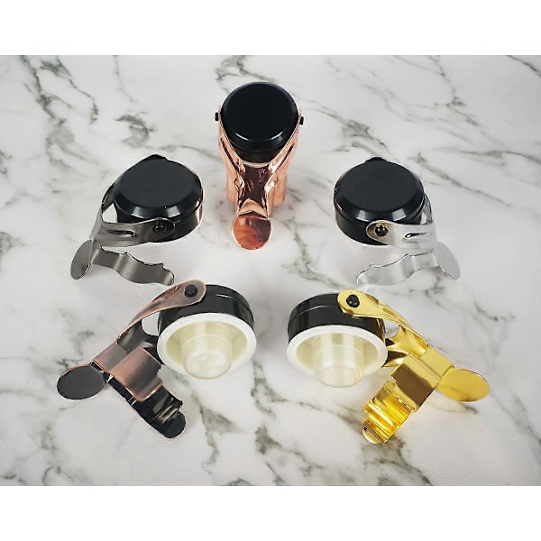 4 stk. Champagne Prop og Vinflaskeprop Rustfrit Stål Genanvendelig Champagneflaskeprop Vinprop