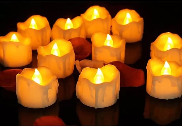 12 Flammelose LED-lys Teelys Elektrisk Belysning til Bryllup