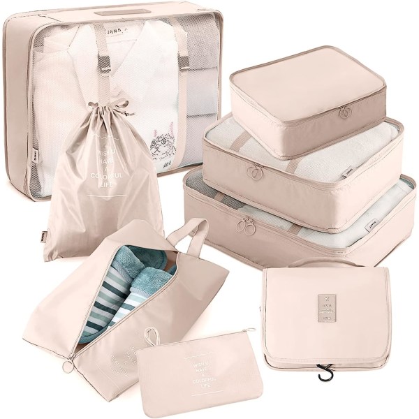 #Packing Cubes for Travel AVITORO 8 stk. Travel Packing Cubes til kufferter Letvægts Travel Essential Taske#