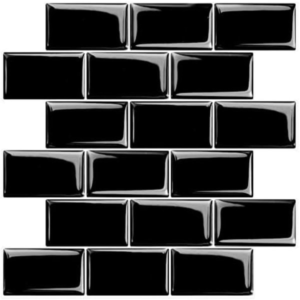 (10 Fliser, Tykkere Version) Sort Peel and Stick Baggrund, Subw