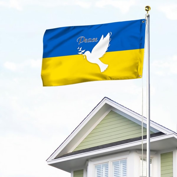 #60x90cm，ukrainsk flagg fred ukrainsk due#
