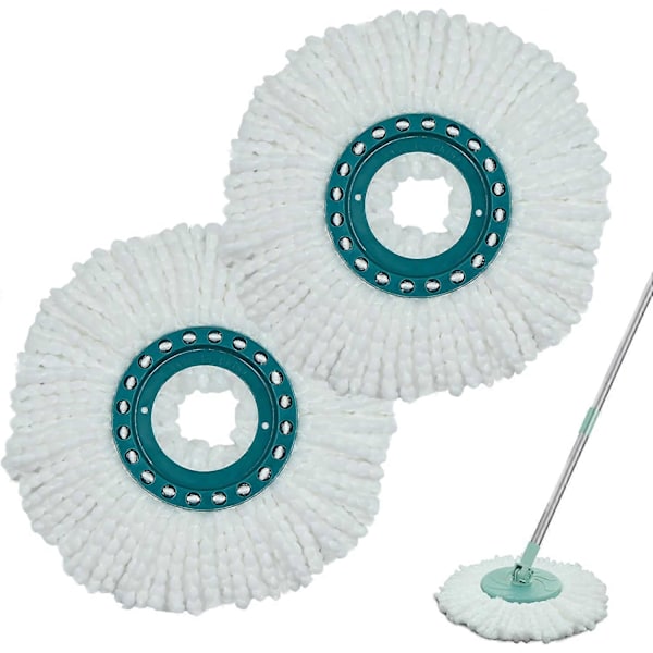 Mikrokuitumoppi Yhteensopiva Leifheit Clean Twist Disc Mop -järjestelmien kanssa, Vaihdettavat moppipäät Erittäin imukykyinen mikrokuitu Sopii kaikille lattiatyypeille - W