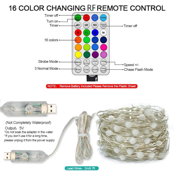 #LED Lyslenker Smart RGBW Fest Pynt Jul 20M#