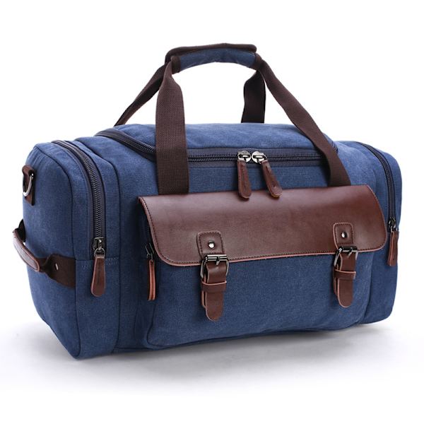 #Utbyggbar Canvas Duffelväska Resa Övernattning Holdall Weekendväska#