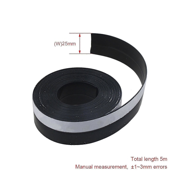 5 Meter 25x1mm Svart Gummitätningslist För Garageports Väderlist