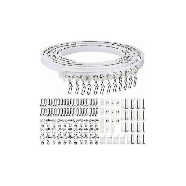 Meter Sammenleggbar Tak Buet Gardinskinne Fleksibel Buet Gardinskinne Myk Gardinskinne For Gardinskinne Med Metall Gardinkroker, Romdeler