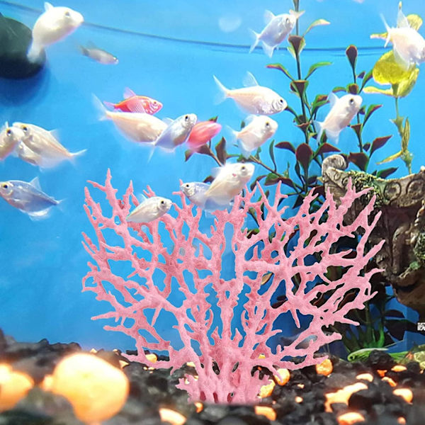 Kunstig Akvarium Korall Ornament Plast Fiske Tank Planter