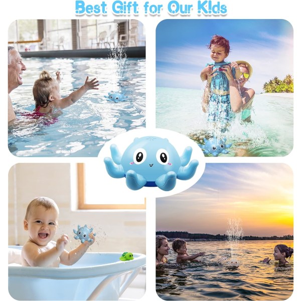 Baby Lysende Badelegetøj, Blæksprutte Induktion Bade Sprinkler Legetøj, Ki