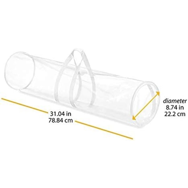 Cylindrisk förvaringsväska - vit och transparent, används för förvaring