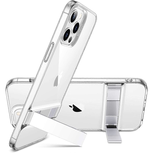Metallstativ Kompatibelt med iPhone 12 Skal/iPhone 12 Pro Skal [Tvåvägsstativ] [Förstärkt Fallskydd] Flexibel TPU Mjuk Baksida för 2020 6.1-Tum