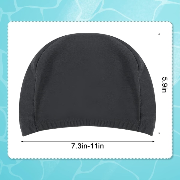 2 st Simbadmössor för Pool, Barn & Vuxen Elastisk Simbadmössa Mjuk Polyester F