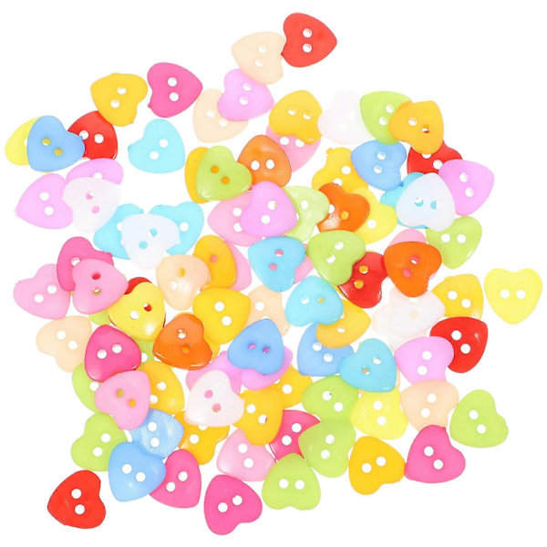 100 stk Blandede Farger Hjerteformede Plast Snap Knapper Fester Multicolors Plast DIY Knapper DIY Materialer Håndverk