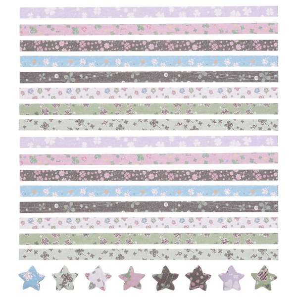 540 stjärnorigamipapper Färgade stjärnpappersremsor DIY Origami Stjärnpappersremsa