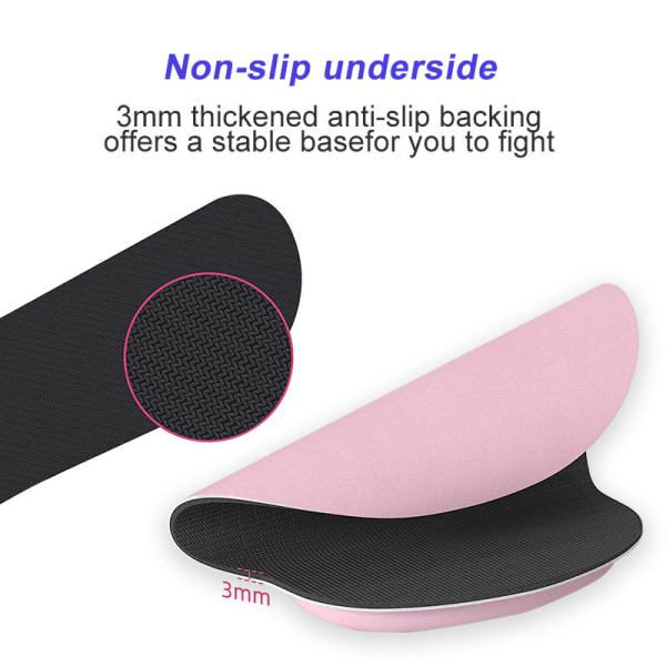 Pink Håndledsstøtte, Ergonomisk Mussemåtte med Hukommelsesskum, Skridsikker