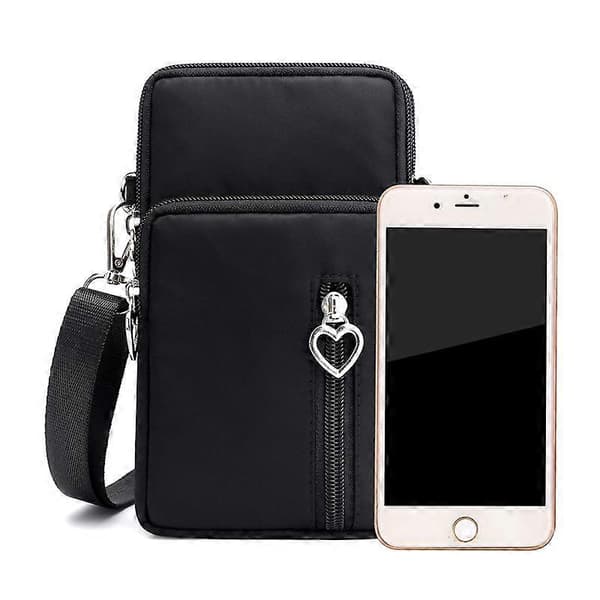 Sort Mobiltelefon Crossbody Taske Sort