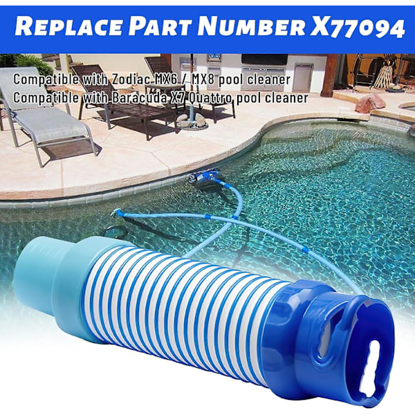 X77094 pool sugslangsadapter för Zodiac MX6 MX8 poolrengörare, pool sugslangsadapter