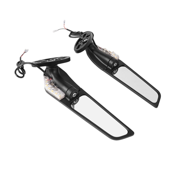#Ninja 250 300 400 650 H2 Universal Motorcykel Spejle Sæt af 2 Universal Svingbare Justerbare Spejle med Lys til ATV Udskiftningssidespejle#