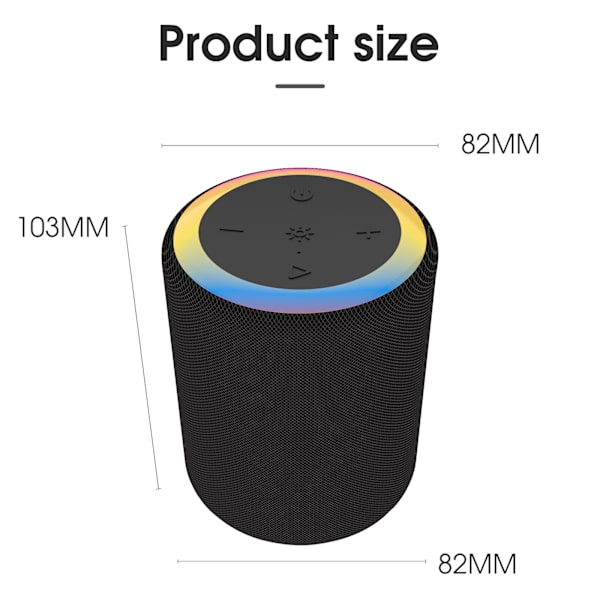 #Vattentät Bluetooth-högtalare för utomhus - Grå, Cylinder Dazzle Mini#