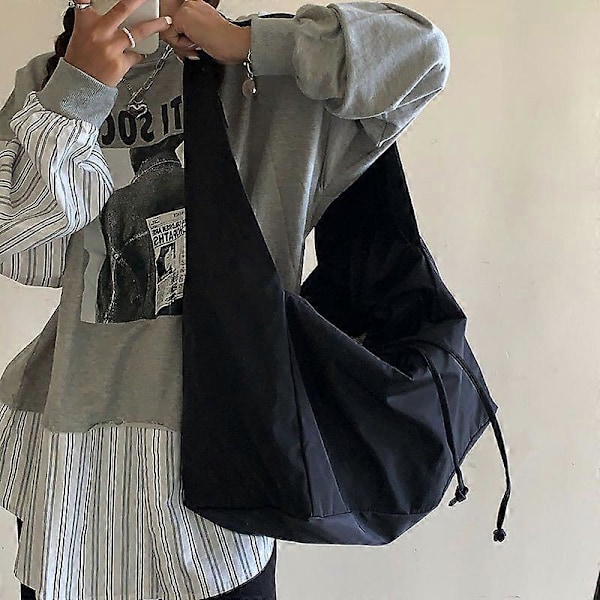 Damväska Ny Nylon Hinkväska Mode Enfärgad Dragkedja Axelväska Plånböcker