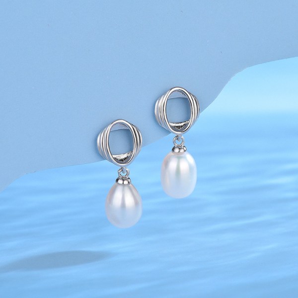 S925 sterling sølv vintage perle personlighed kvinde øreringe