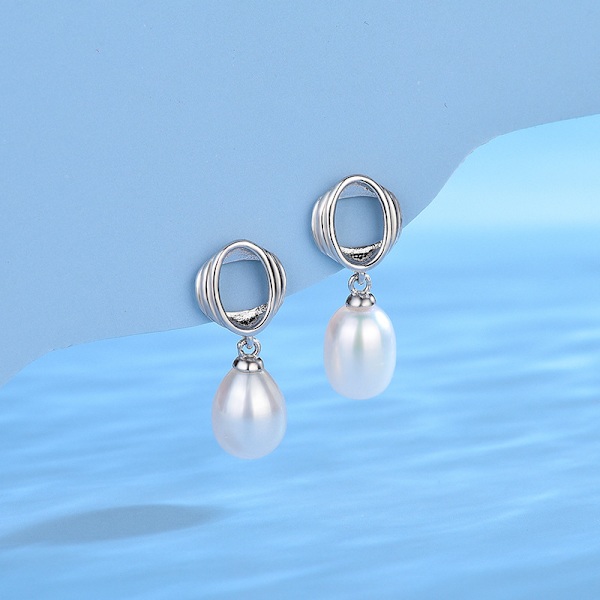 S925 sterling sølv vintage perle personlighet kvinne ørepynt