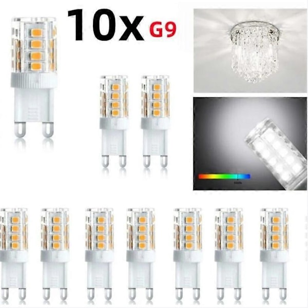 10-pack LED-spotlights, G9 LED-lampa, 5 W varmvit kallvit, LED-lampor energibesparande, halogenlampa ersättning, AC 230 V ej dimbar