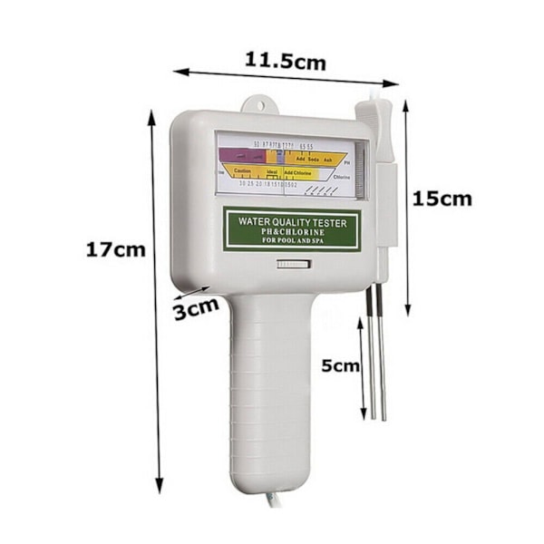 /#/Badtermometer Elektronisk vattentestare för klor och pH-värde pool/#/