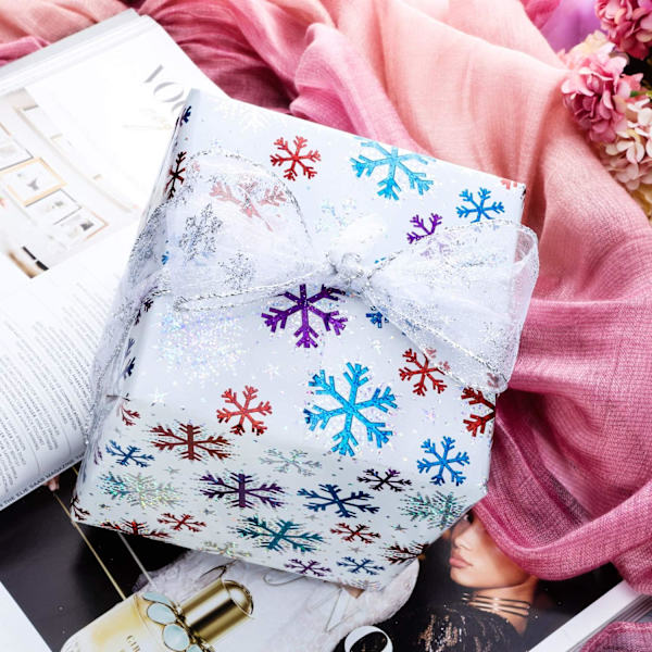2 Pakkaa 6,3 cm 11 Jaardin Organza Nauhaa Lumihiutale Langallinen Läpinäkyvä Kiilto