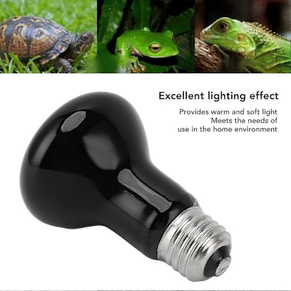 E27 Reptil Varme Lampe Pære Multifunktionelle Solplads Pærer til Reptil Slange 110?120V Sort 50W