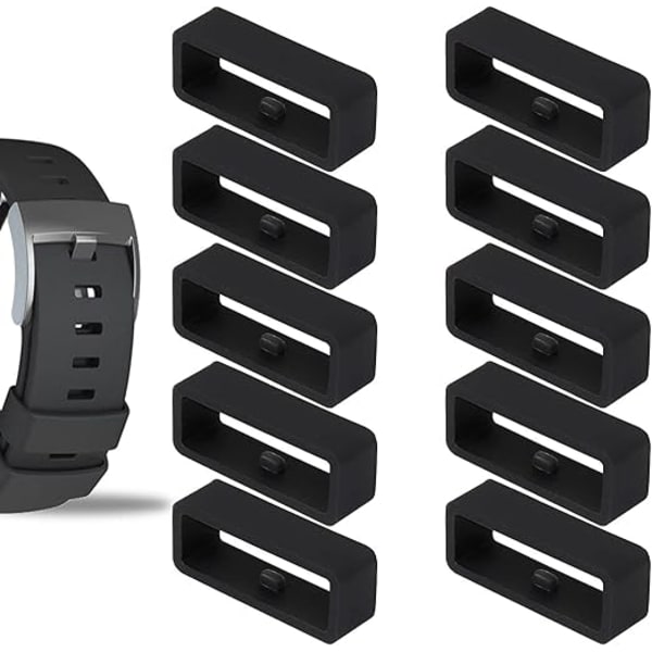 10 stk. Silikon Urrem Loop til 22 mm rem - , passer til B