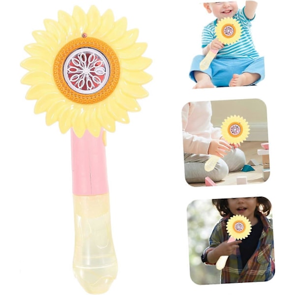 Solros Bubbelmaskin Batteridriven Bubbelmaskin Jätte Bubbelstav Automatisk Bubbelmaskin Bubblor för 1-3 Plastleksak Rosa Gåva Bubbelstav