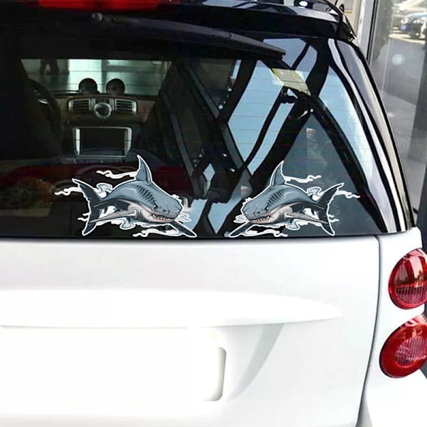 #Skummel Hai Bilsticker#