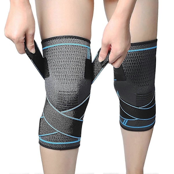 2 stk. knæbind, justerbar elastisk, sportskompression, patella og ligament, slidgigt knæbind (l)