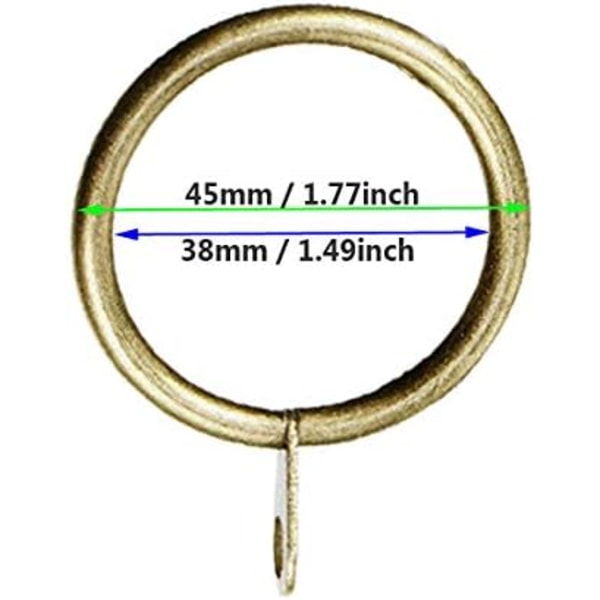 36 Pak 38mm Indre Diameter Metal Messingringe til Gardinstang