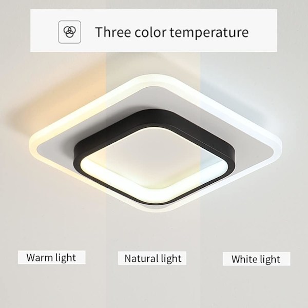 Kvadratisk LED-taklampe, Moderne 20W 2300LM Taklampe for Stue