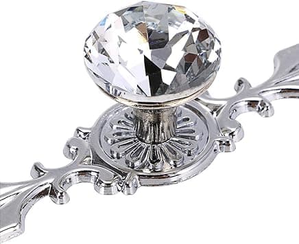 /#/(120MM)2Pack Krystalknapper til Skuffer med Sølvplade - Diamant Sh/#/