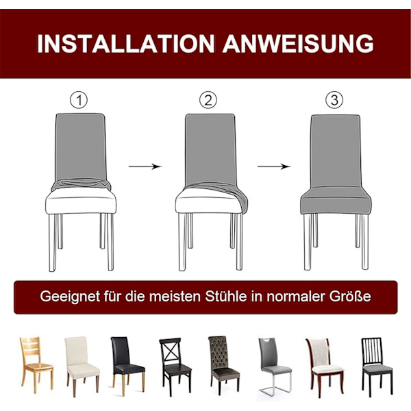 *Tuolipeitteet 4 kpl, joustavat ruokailutuolin peitteet pestävät modernit*