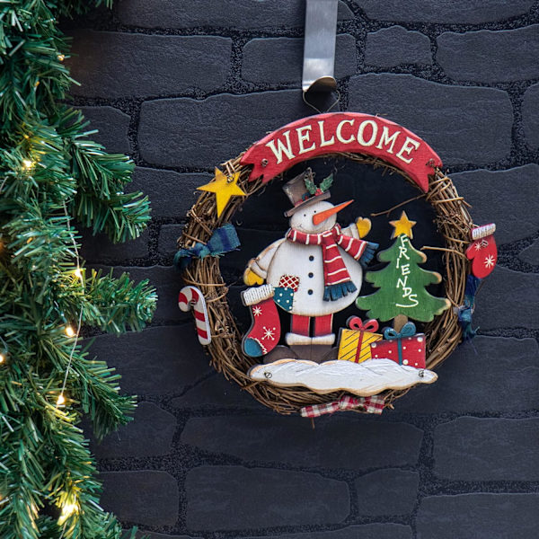 Flätat julkrans - Välkommen dörrkrans för jul - Ch