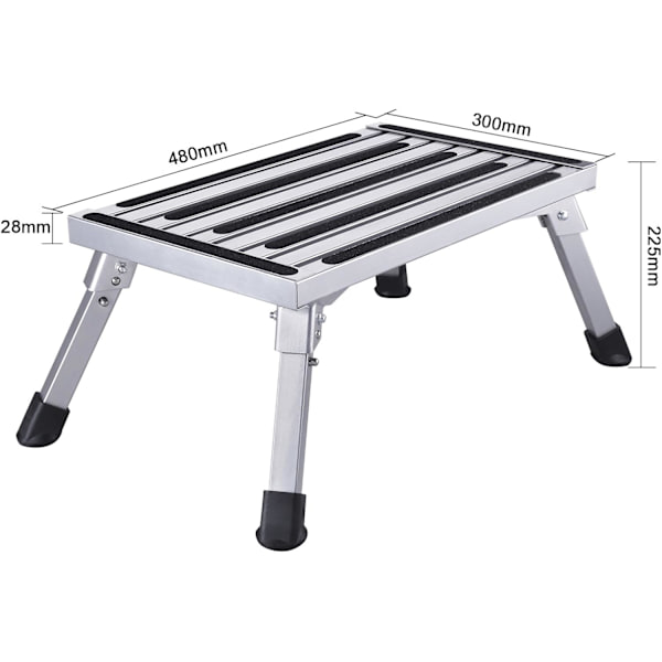 47x30x23cm Vikbar Stege i Aluminium 1 Steg Arbetsplattform Max.