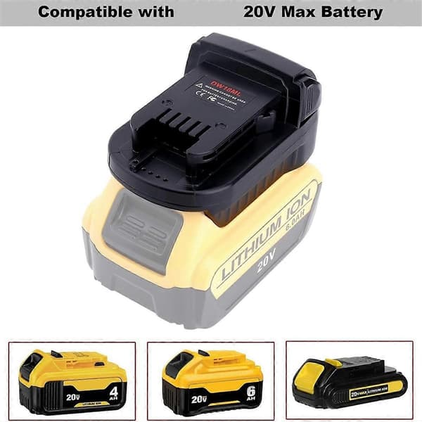 Adapter Kompatibel til 20V Max Batteri til Erstatning for 18V Batteri, DW18ML Adapter