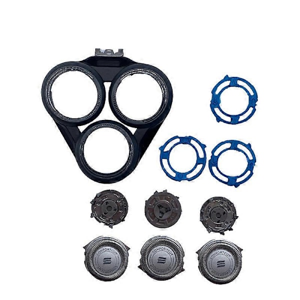 2 Philips S5000 -sarjan kolmiteräistä parranajopäätä S5078/S5079/S5080-hopea