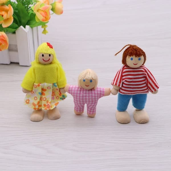 #Dockhus 7 stycken dockhusdockor, trädockleksaksfamiljdockor#