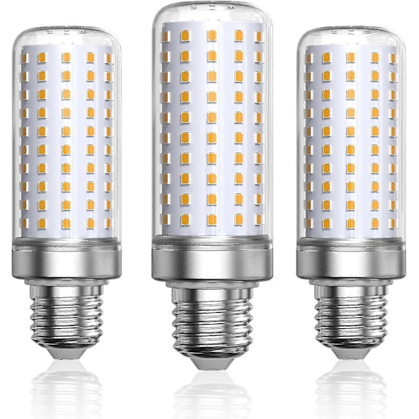 E27 LED Pære Varmt Hvidt Lys 3000K, 1800LM, Svarer til 200W Halogenpære, Majspære E27 Led Stue (Ikke-Dæmpbar, 3 Pak)