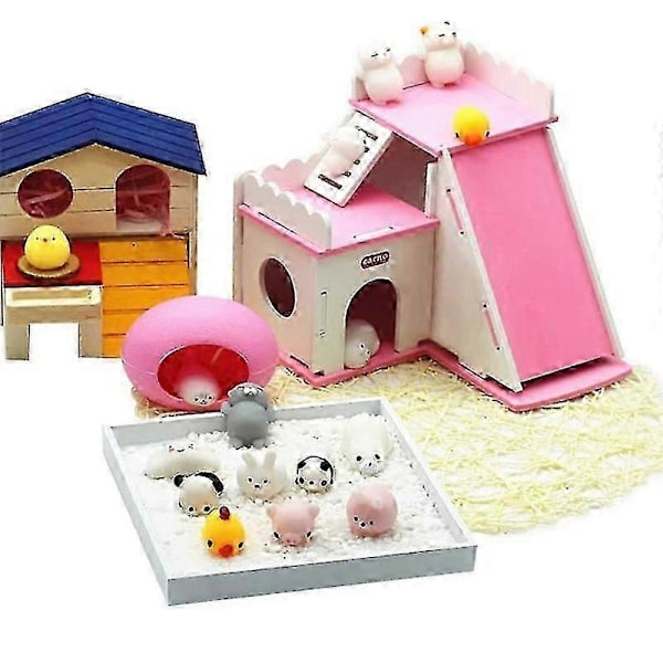 24 st Squishy Leksak Sött Djur Antistressboll Mochi Leksak Stressreducerande Leksaker